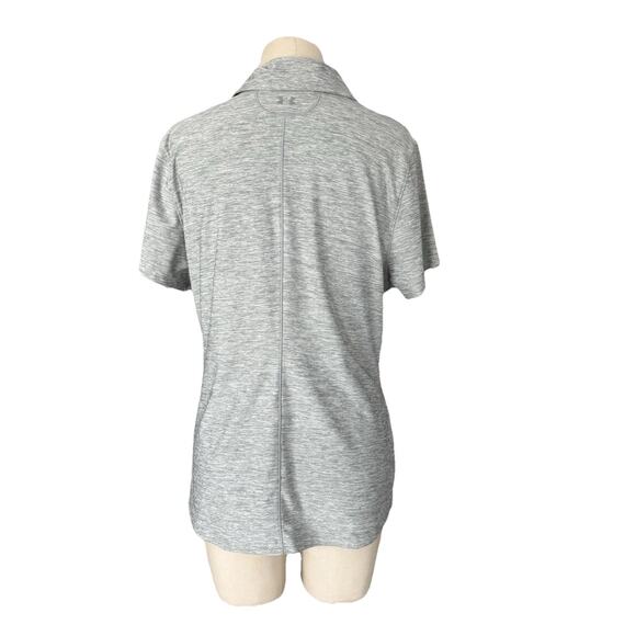 Under Armor Zinger Heather Gray golf Polo For Women Size Large 4way Stretch - Picture 3 of 5